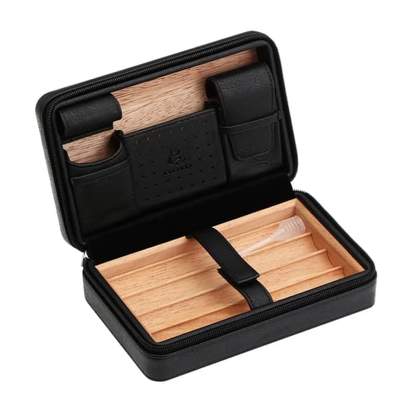 Rese cigarrväska, cederträ konstruktion, portabel design, GALINER 1 Svart