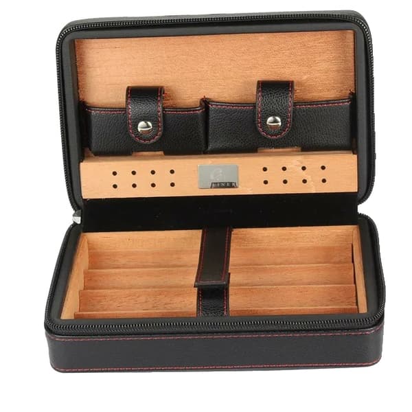 Rejsetui Cigar Etui, Cedertræ Konstruktion, Bærbar Design, GALINER 2 Sort
