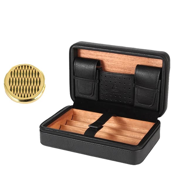 Resehumidor, läderfodral, cederträask, 1 luftfuktare