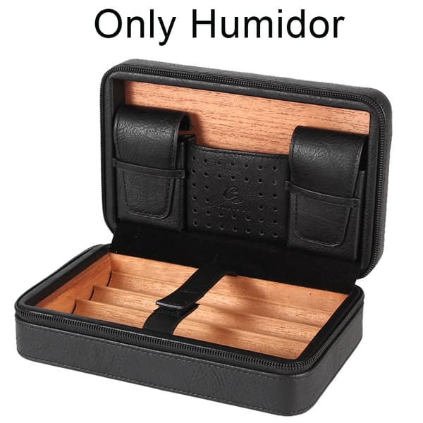 Resehumidor, läderfodral, cederträask, endast humidor