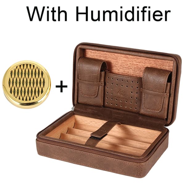 Resehumidor, läderfodral, cederträask, 1 luftfuktare