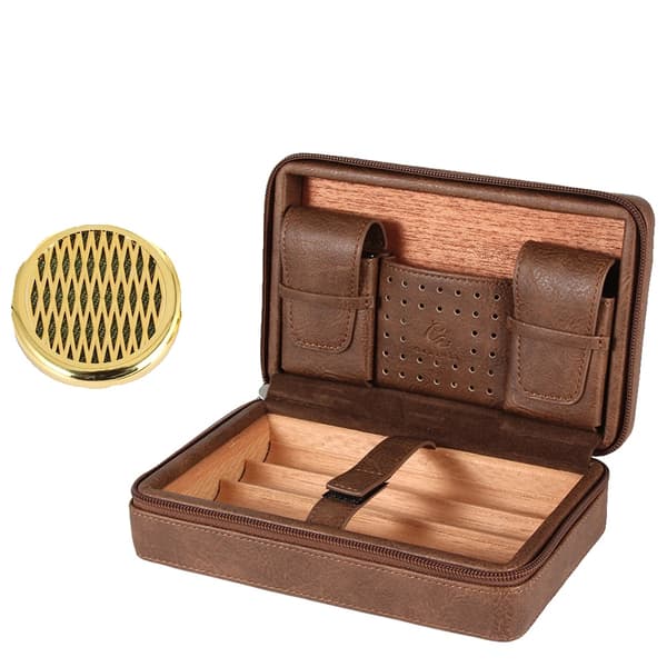 Resehumidor, läderfodral, cederträask, 1 luftfuktare
