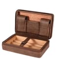 Miniatyrbild 1 av 2: Resehumidor, läderfodral, cederträask, endast humidor