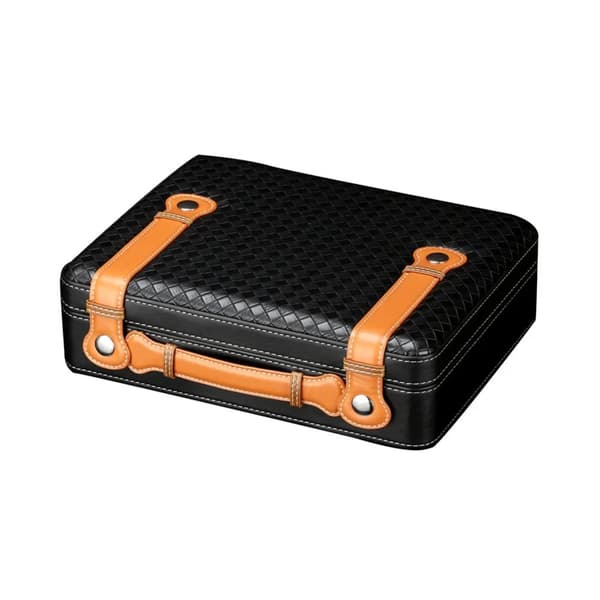 Cedertræ Cigar Humidor, Stilfuldt Sort & Brunt Design, Stor Kapacitet,Sort