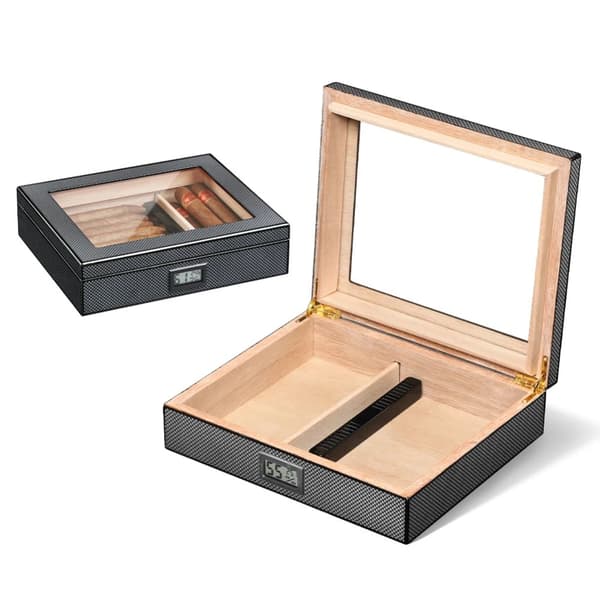 Cederträ cigarrhumidor, inkluderad hygrometer, lyxig fuktare,HC-113T