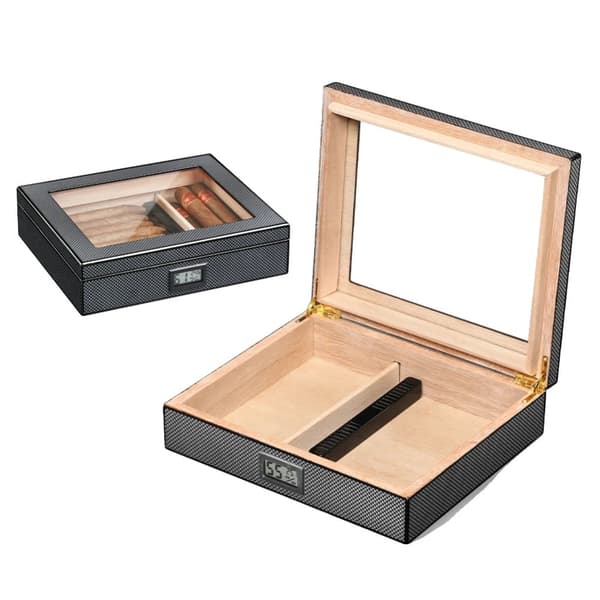 Cederträ cigarrhumidor, inkluderad hygrometer, lyxig fuktare,HC-113T