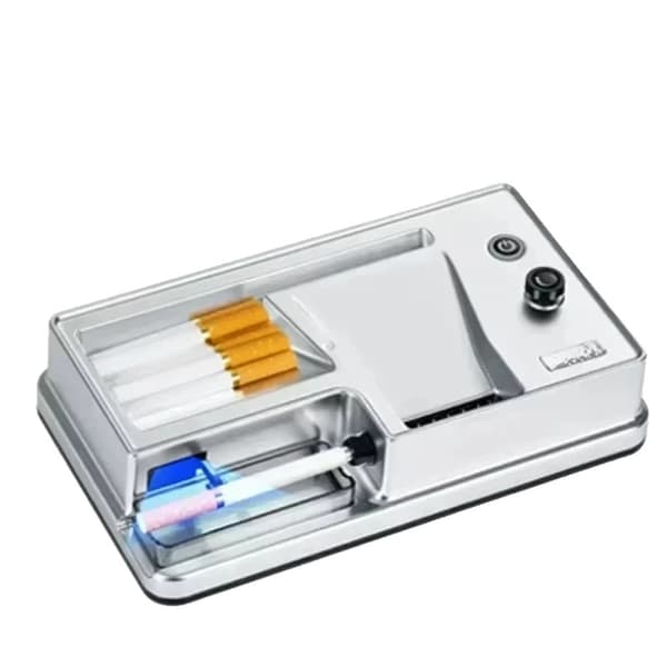 Elektrisk Automatisk Cigaret Rullemaskine, Dobbelt Rørkapacitet, Rustfrit Stål, Brugervenligt Design,Hvid infrarød stil