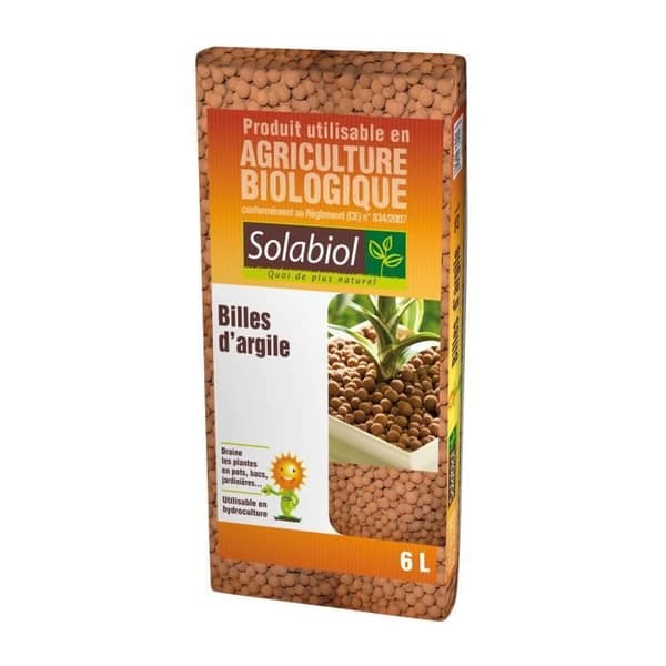 SOLABIOL SOARG6 Lerbollar-6 L påse-Användbar i ekologiskt jordbruk Hydrokultur Mulching
