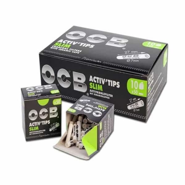 OCB Activ'Tips Slim Activated Carbon Filter 10x50