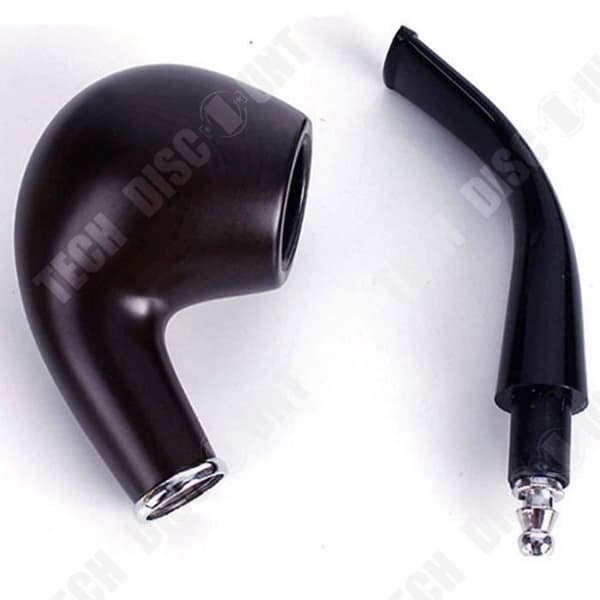 TD® Ebony Poled Resin Pipe med Ring, Vintage Hammer Craft, Retro Smooth Curved Smoking Pipe