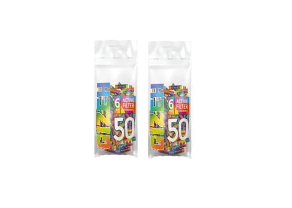 Gizeh rökartiklar - 20584 - Gizeh set med 2 påsar med 50 eller 100 aktivt kolfilter Storlek smal 6 mm Papper