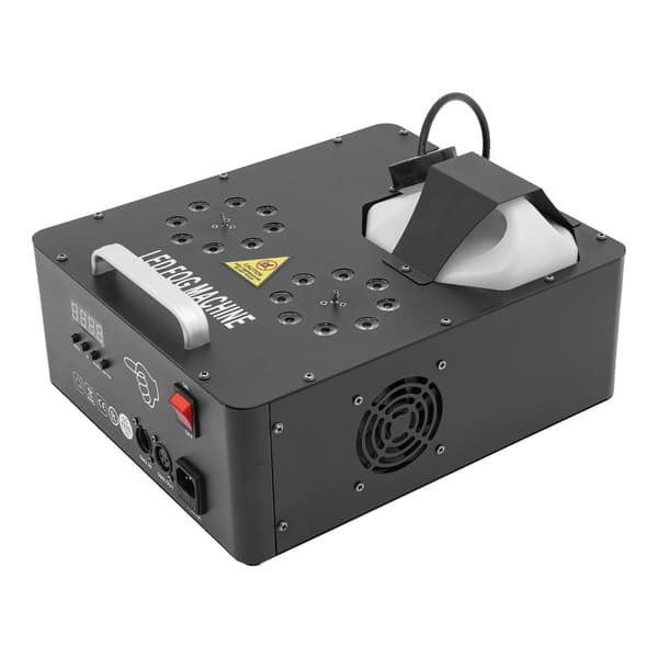 Tågemaskine med LED-lys, 2000W effekt, justerbar dyse,sort