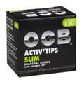Miniatyrbild 1 av 2: Cigarettfilter Ocb - 17846 - ActivTips Slim Set med 2 aktivt kolfilter med keramiska lock 7 mm