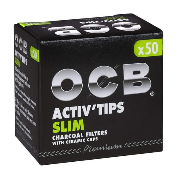 Cigarettfilter Ocb - 17846 - ActivTips Slim Set med 2 aktivt kolfilter med keramiska lock 7 mm