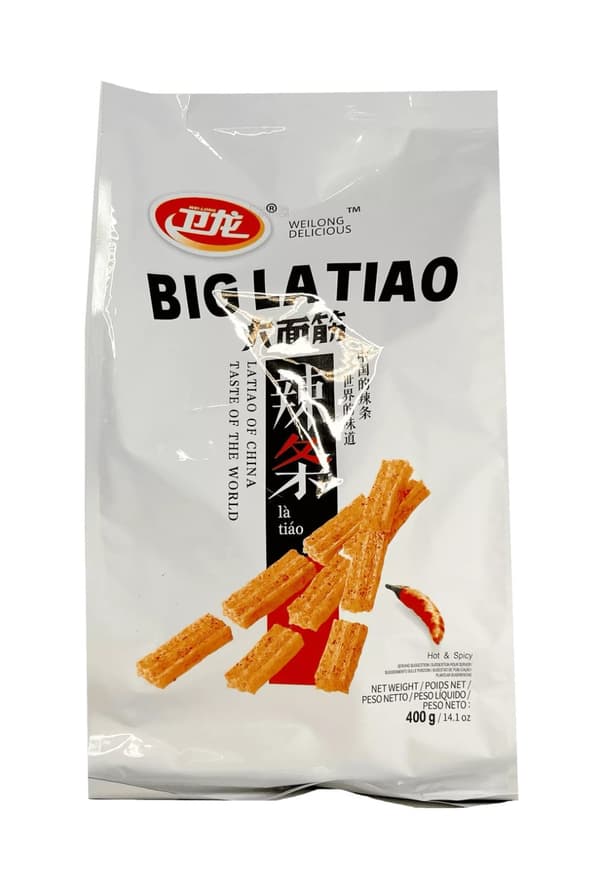 Gluten Snacks Spicy Strips 400g DMJ Wei Long Kina