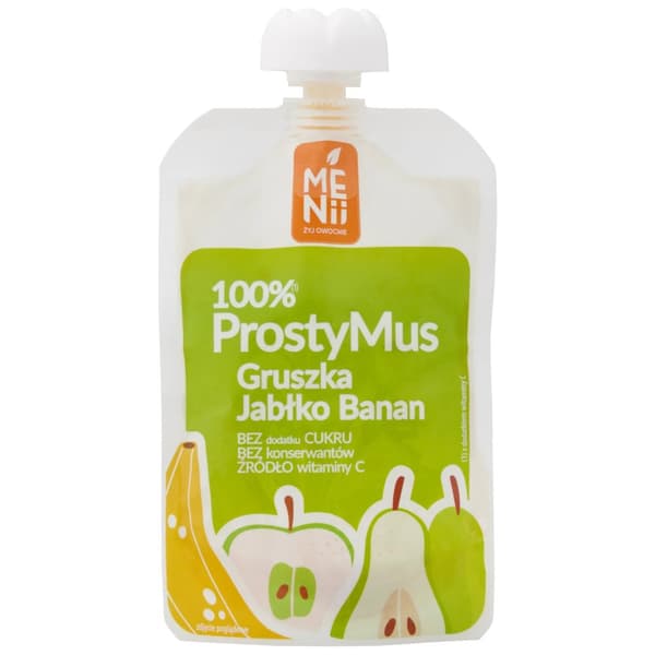 100% Simple Mousse - Pære, Æble, Banan 100g