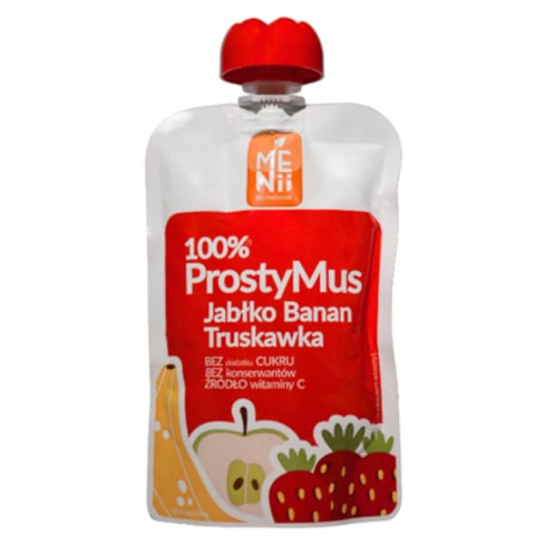 100% Simple Mousse - Æble, Banan, Jordbær 100g
