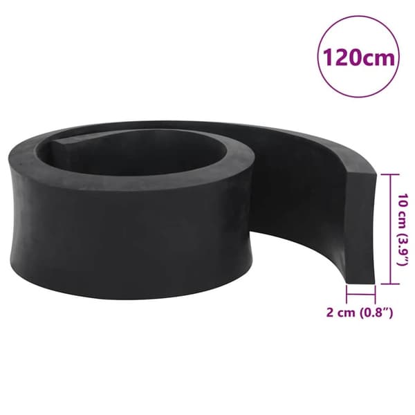 vidaXL Gummikant för snöplog svart 120x10x2 cm