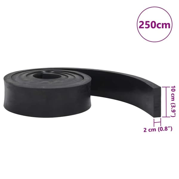 vidaXL Gummikant för snöplog svart 250x10x2 cm