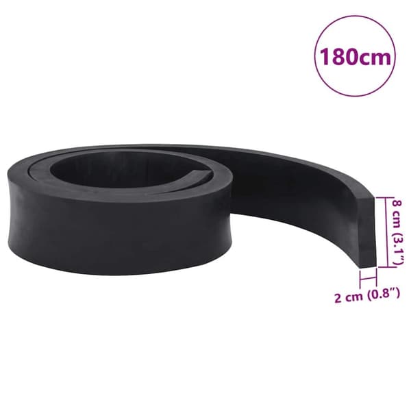 vidaXL gummikant til sneplov 180x8x2 cm sort