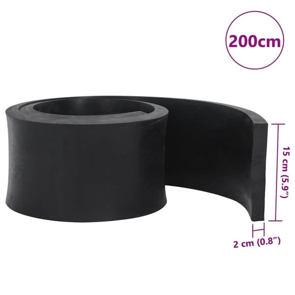 vidaXL gummikant til sneplov 200x15x2 cm sort