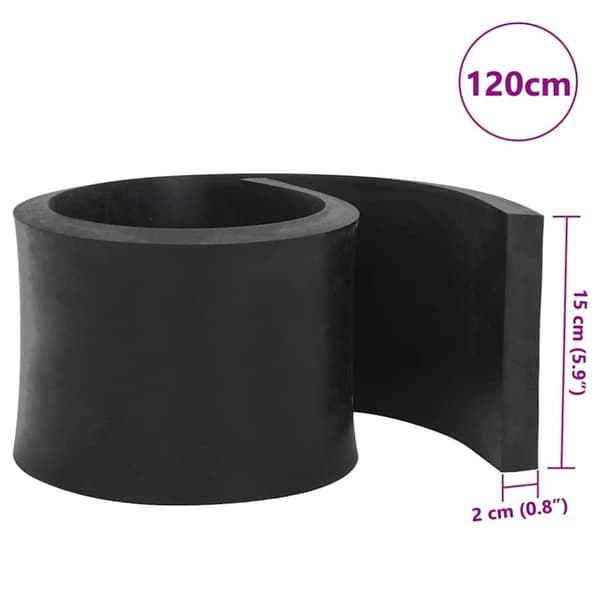 vidaXL gummikant til sneplov 120x15x2 cm sort