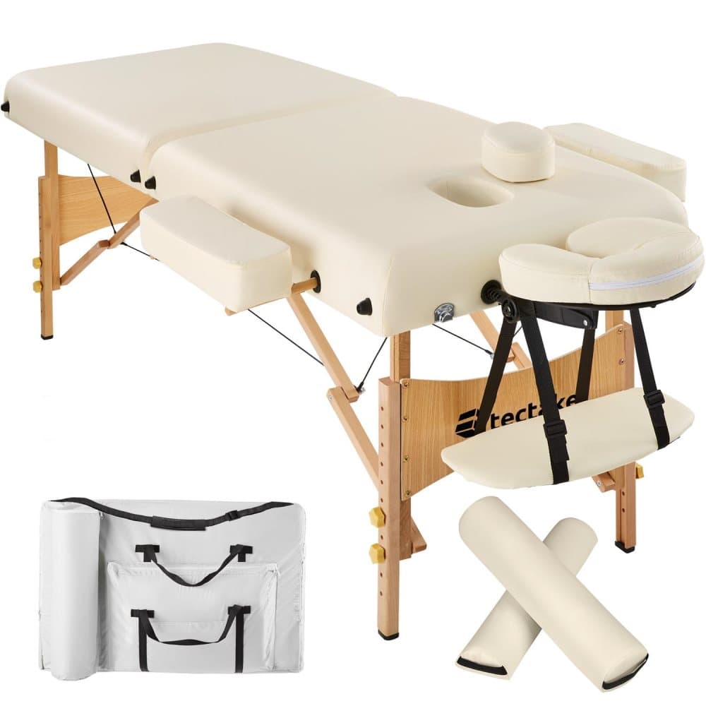 Massagebriks med 2 zoner, 7,5cm polstring + ruller + polstring beige