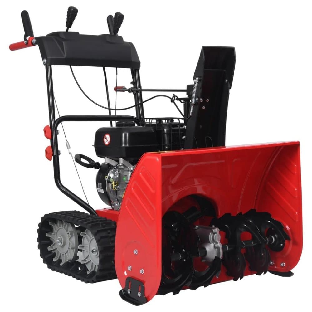 vidaXL 2-stegs snöslunga röd och svart plast 196 cc 6,5 HK
