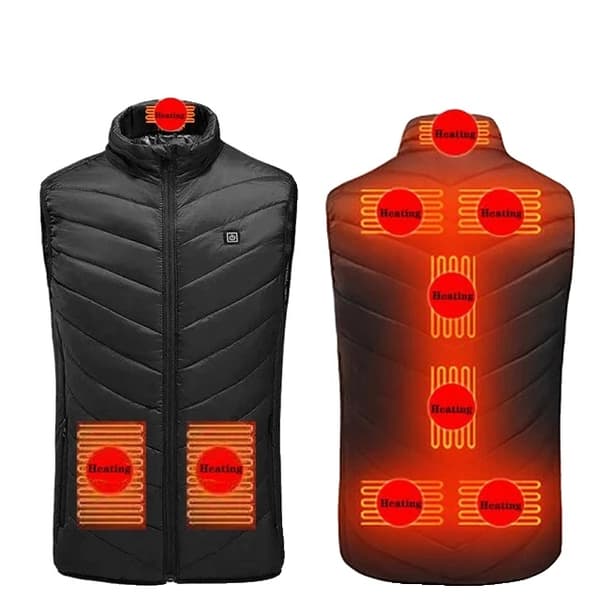 Opvarmet vest, elektrisk opvarmning, vaskbar, Camouflage, l