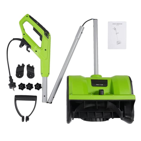 Elektrisk Sneblæser, 1200W Motor, 30 cm Ryddebredde,grøn, Elektrisk