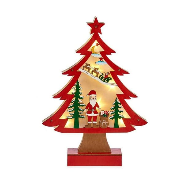 Juletræ Lys 3D Julemanden 5 x 30 x 21 cm Rød Træ
