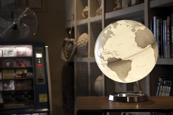 Atmosphere NR-0331F7NS-GB Globe Bright Chrome 30cm Diameter Plastic Base English