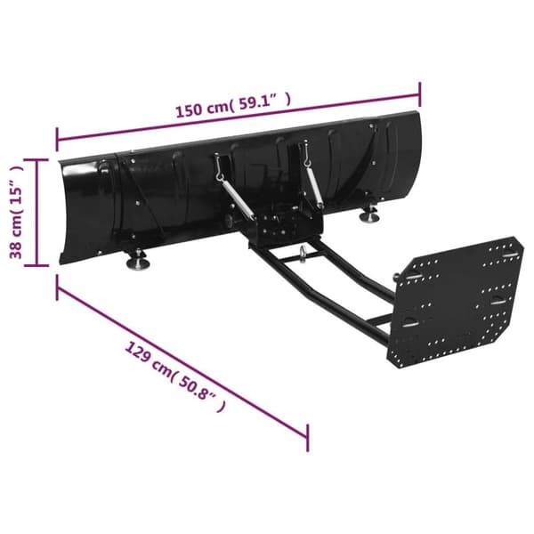 vidaXL Snøplog for ATV 150x38 cm svart