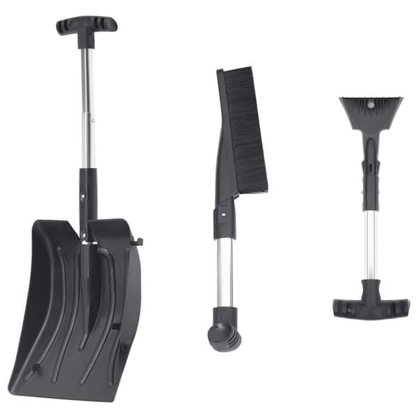 vidaXL Snøskuffesett 3-i-1 svart aluminium