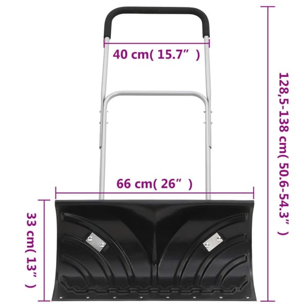 The Living Store Lumikola jatkovarrella musta 66 cm teräksinen aura -  Lumilapiot