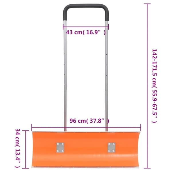 The Living Store Lumikola jatkovarrella oranssi 96 cm teräksinen aura -  Lumilapiot