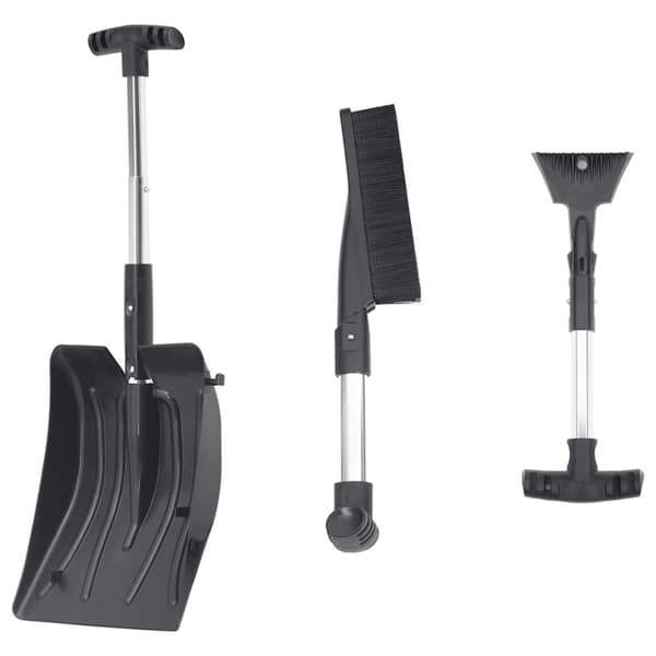 Snöspade set 3-i-1 svart aluminium