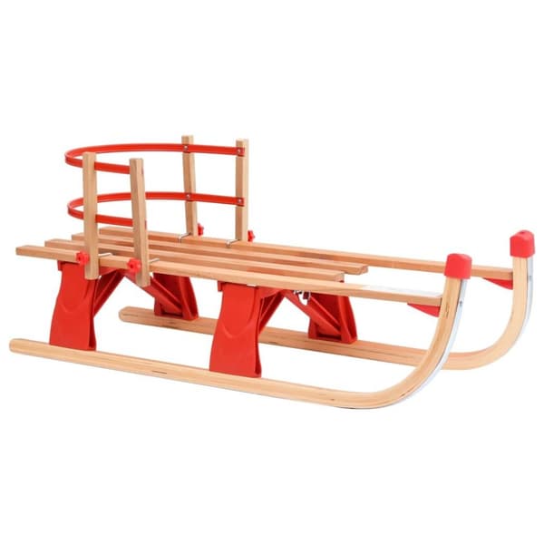 vidaXL Kjelke med ryggstøtte sammenleggbar 119 cm tre