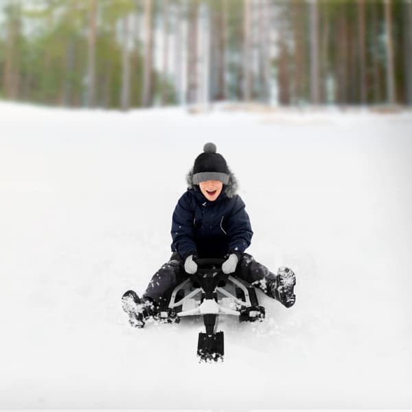 Styrsläde för barn White från 5 år upp till 90 kg Säte med ryggstöd
