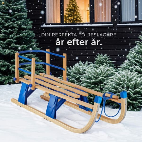 Hopfällbar kälke Vivian, avtagbart ryggstöd - brun