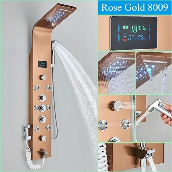 LED Duschsystem, Temperaturdisplay, Multifunktionell Massage