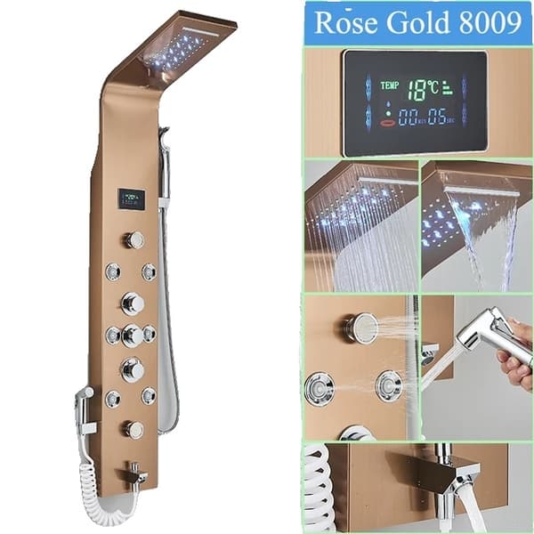 LED Duschsystem, Temperaturdisplay, Multifunktionell Massage