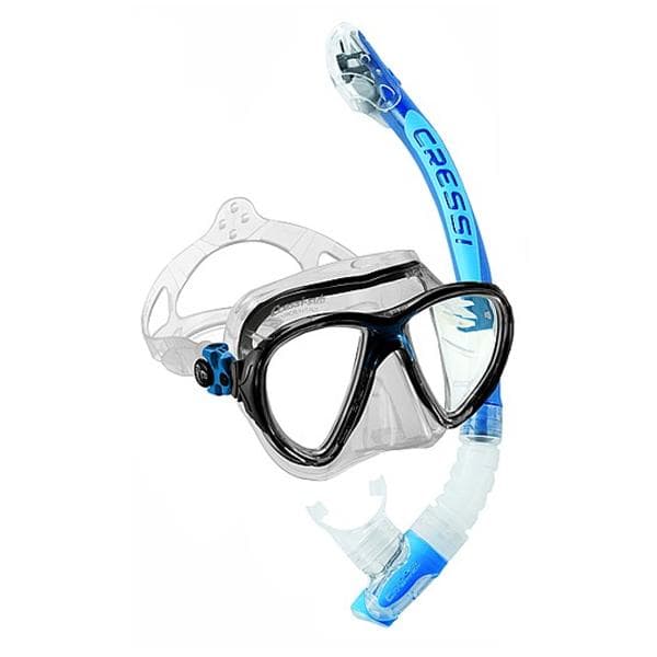 Cressi Og Alpha Ultra Dry Set Evo Big Eyes Blå,Sort