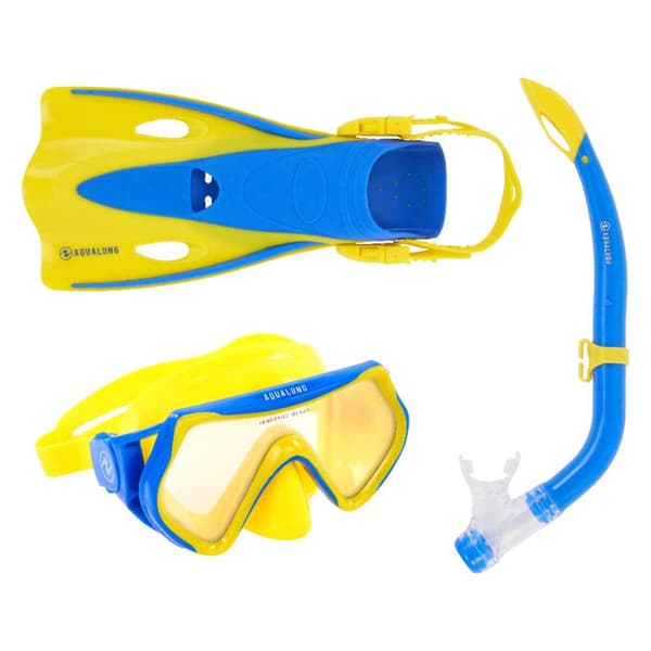 Aqualung Sport Hero Junior Sæt Snorkeling Gul,Blå EU 32-36