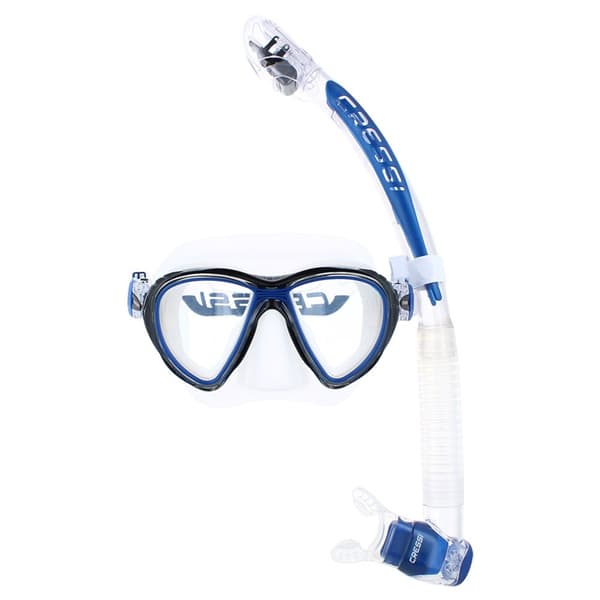 Cressi Snorkelmaskesæt Quantum Itaca Ultra Dry Transparent,Blå