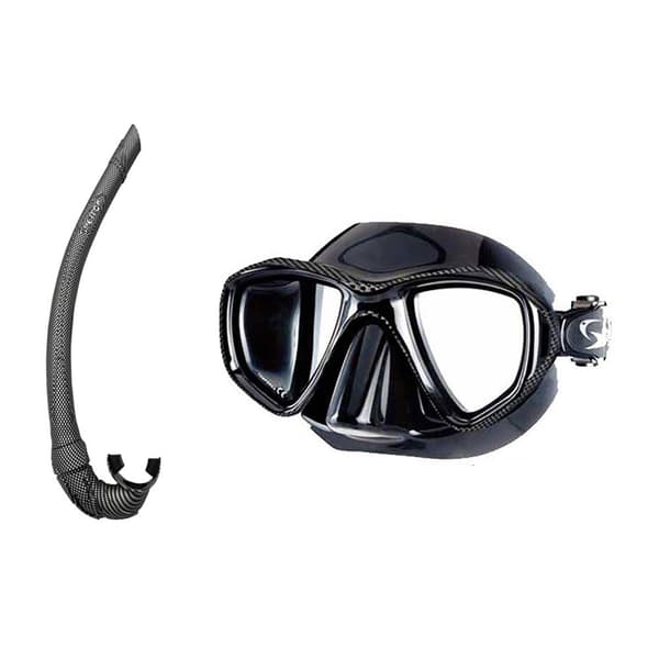 Spetton Mask + Team Carbono Snorkel T-carbono Svart