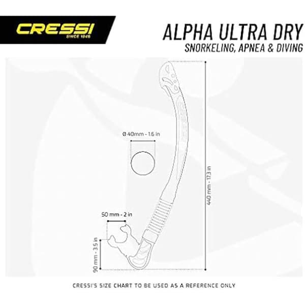 CRESSI Ultra Dry / Epsilon Dry SPE dyksnorkel - Omedelbar stängning - Maximal komfort