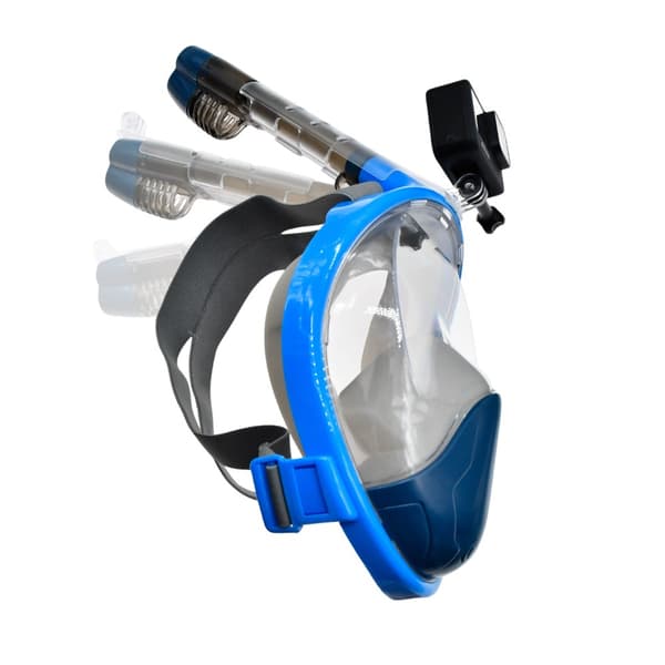 SwimTech Unisex Adult Full Face Snorkel Blue/Grey L-XL