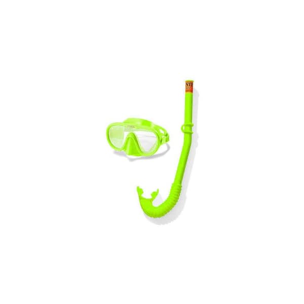 Ensemble Masque Tuba - Intex - 8 År - Boccaglio med stängning - Justerbart mask - Gul färg