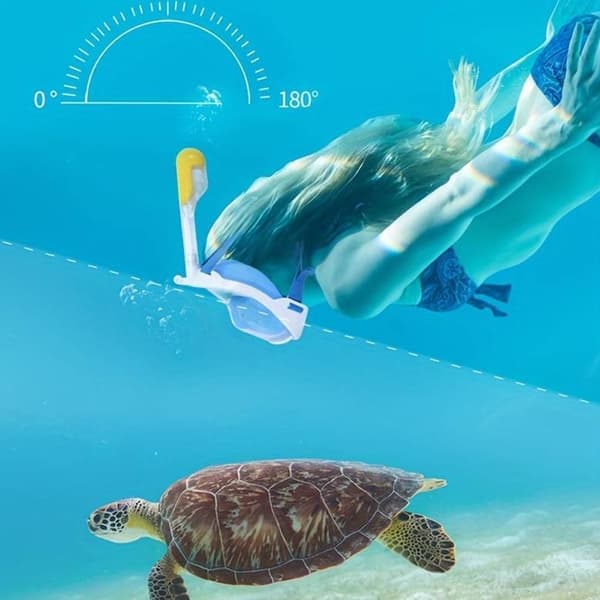 Snorkelmask för barn och vuxna med snorkel och 180 graders utsikt